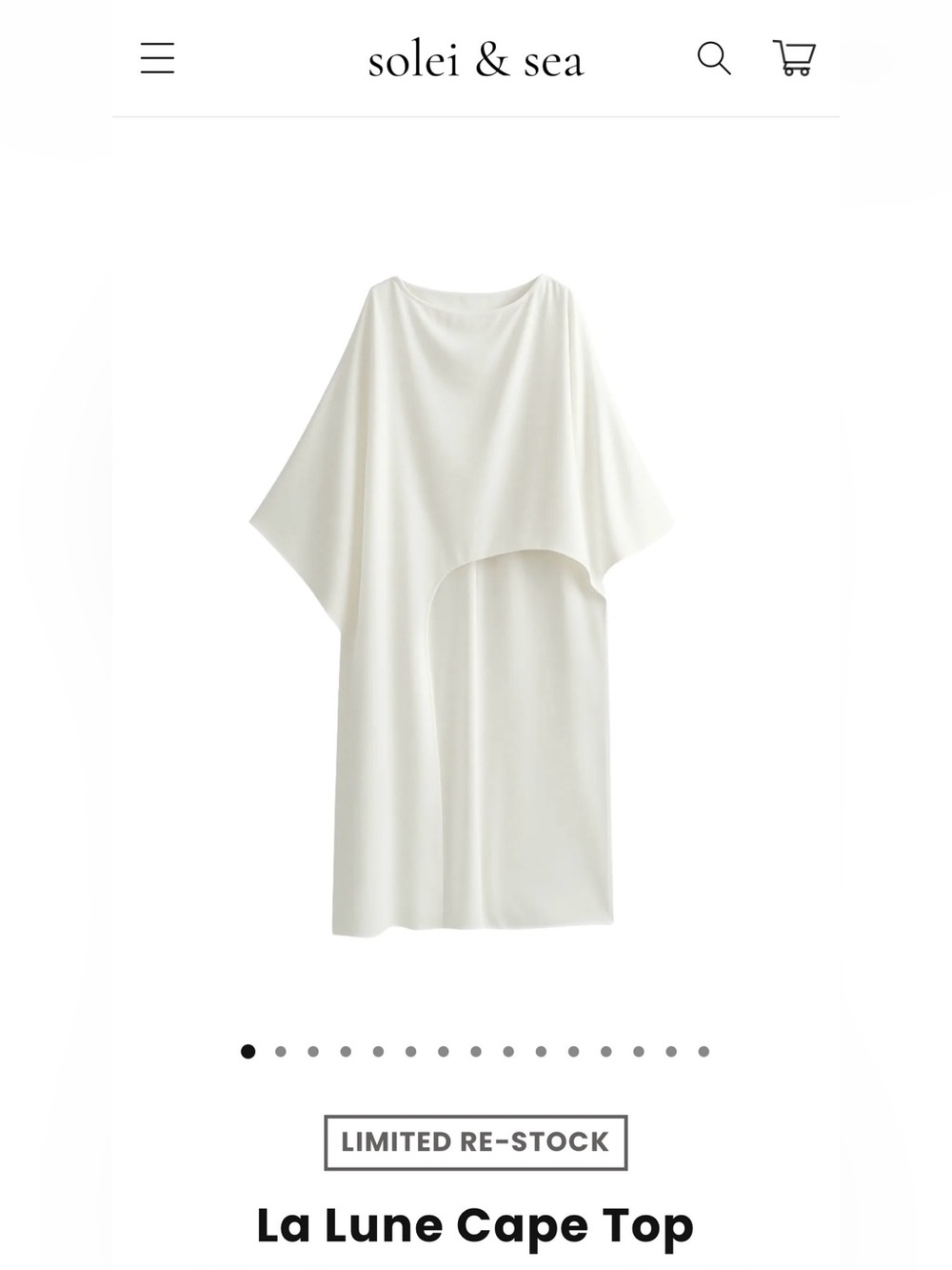 Solei & Sea La Lune Cape Top - Ivory